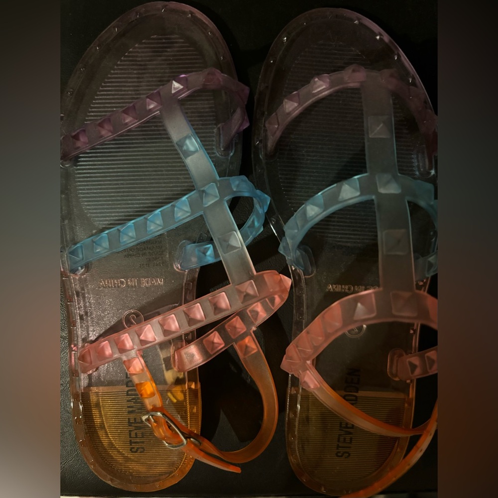 Steve Madden Girls Jelly Gladiator Sandals Size 2 New - Never Worn
